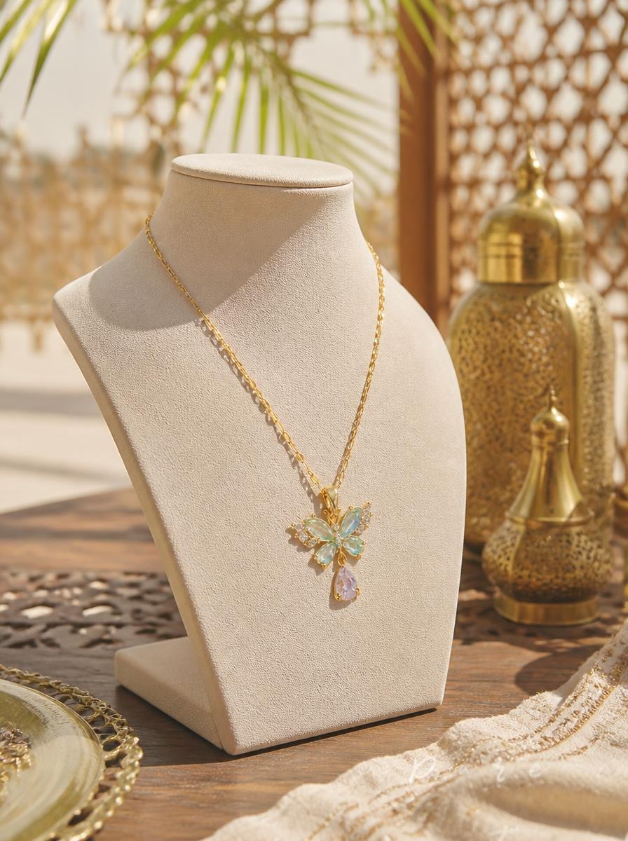 Iridescent Butterfly Necklace