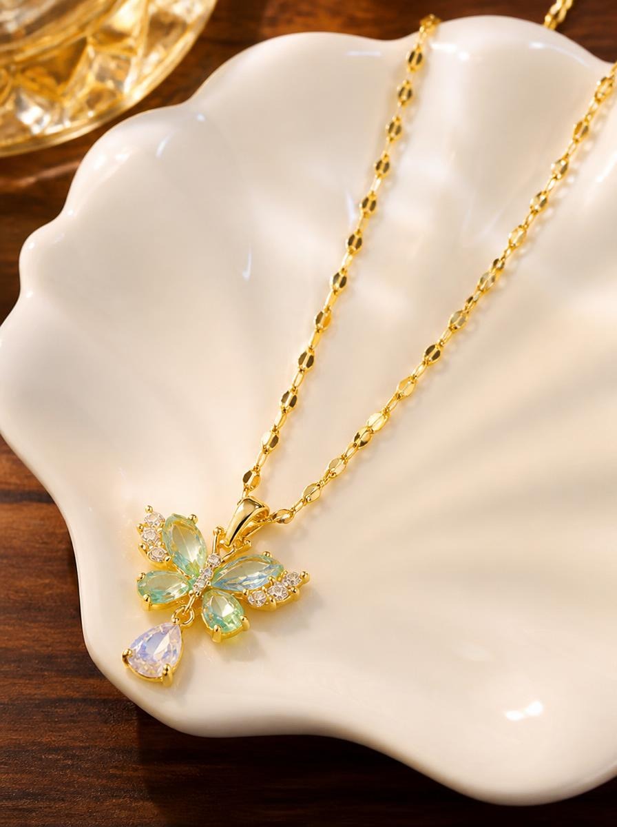Iridescent Butterfly Necklace