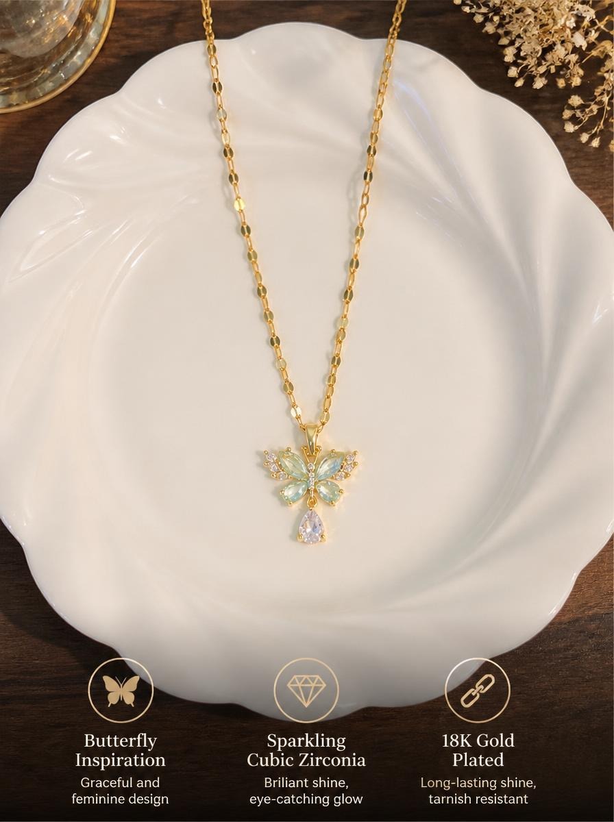 Iridescent Butterfly Necklace