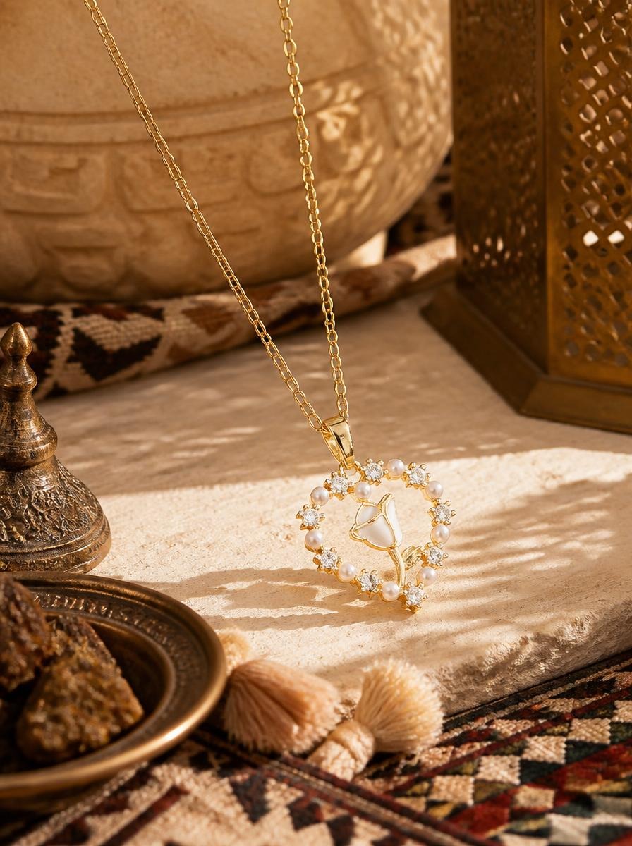 Heart Rose Necklace