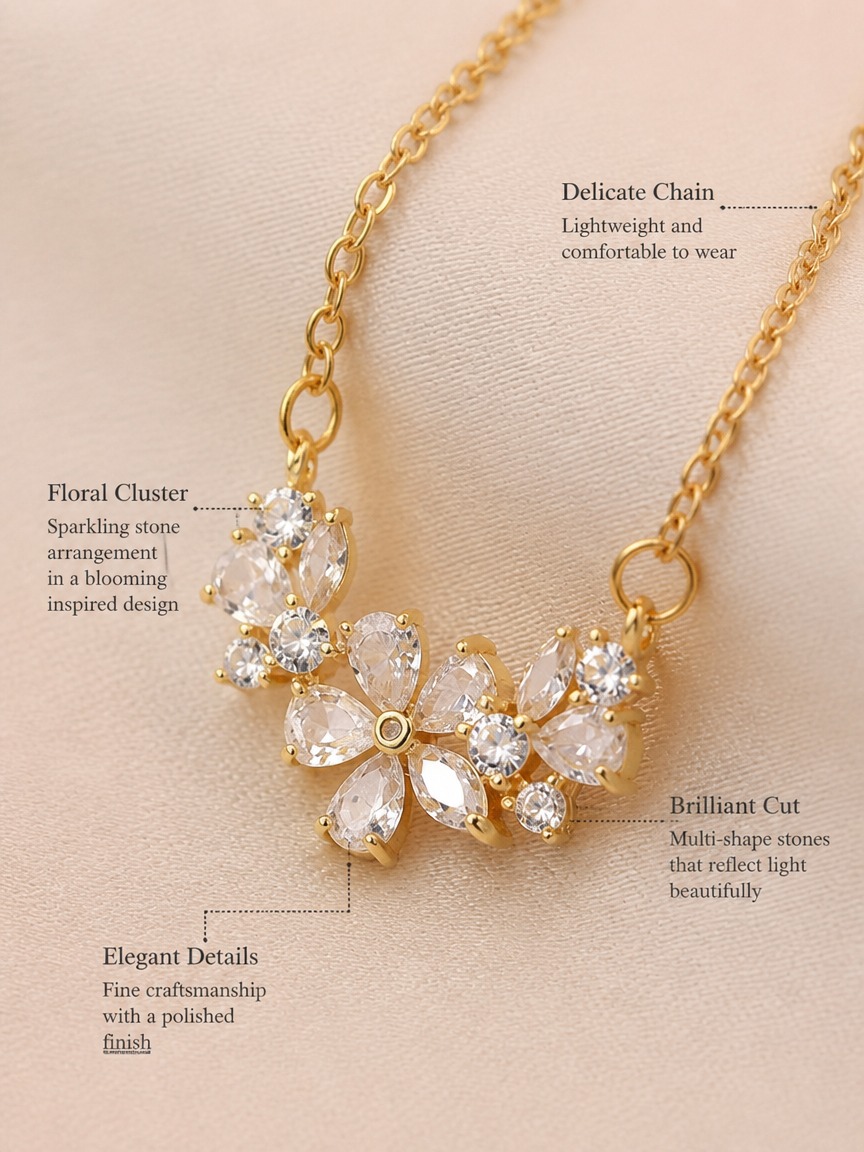 Full Zircon Flower Choker