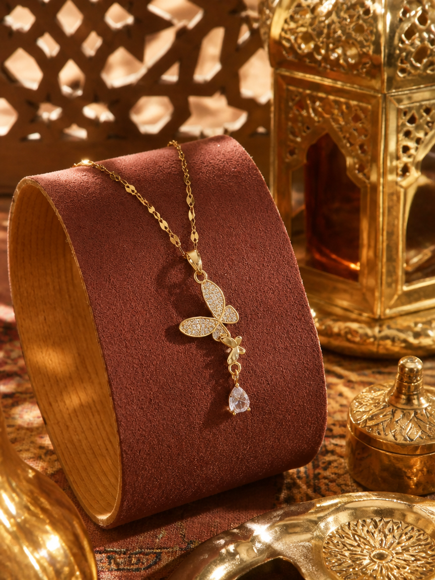 Butterfly Water Drop Necklace