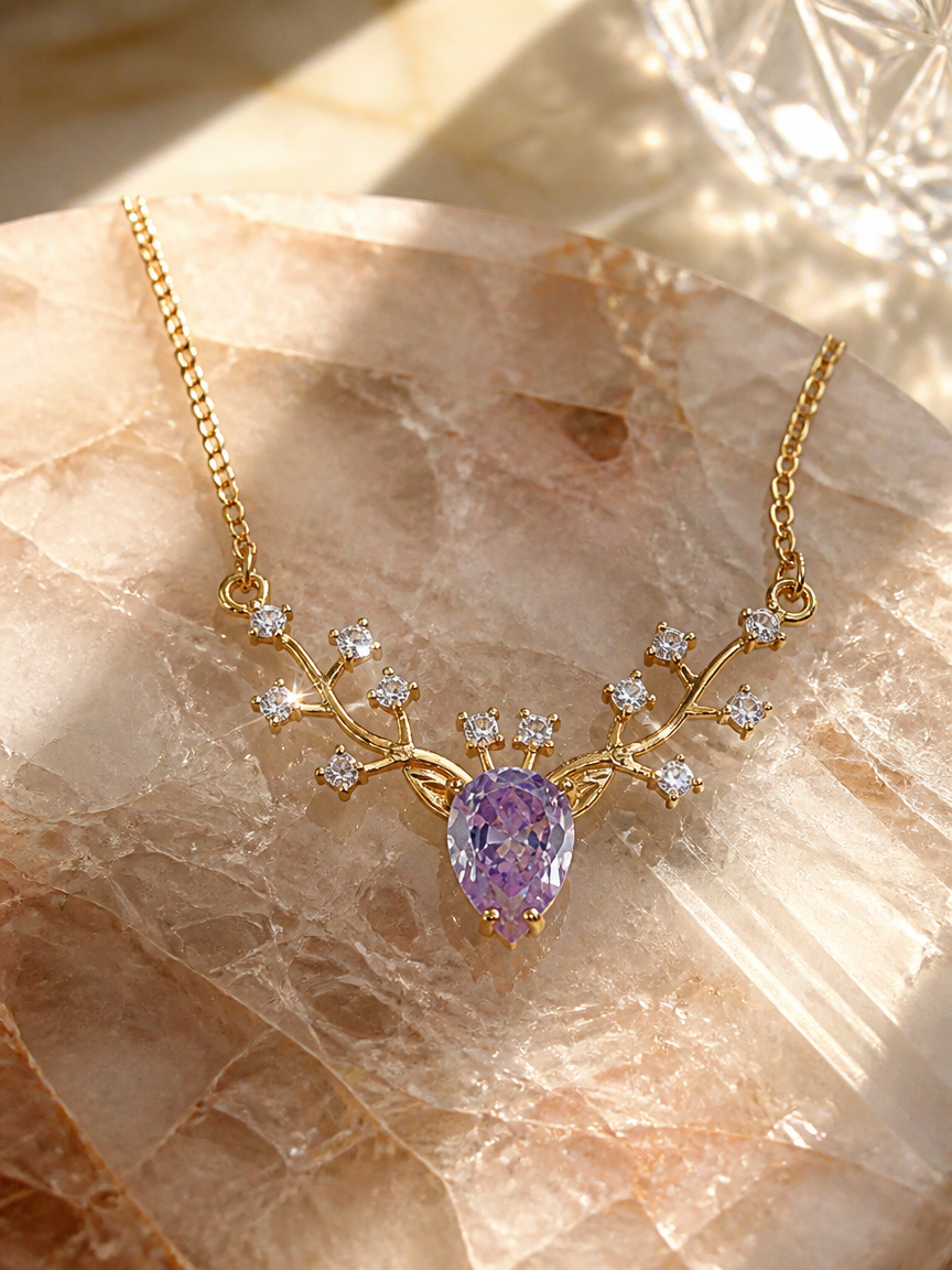 Deer Antler Stone Necklace