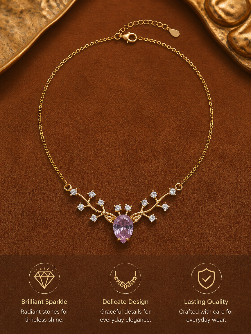 Deer Antler Stone Necklace
