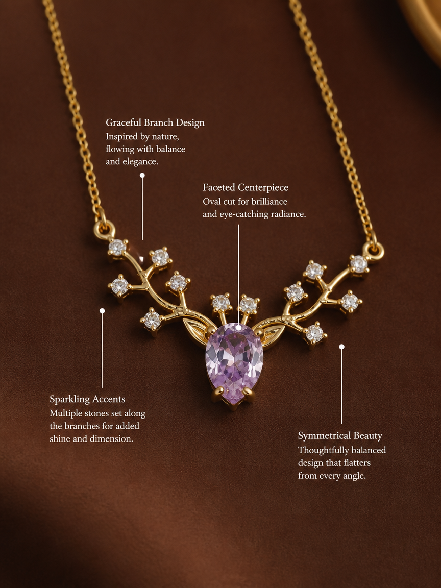 Deer Antler Stone Necklace