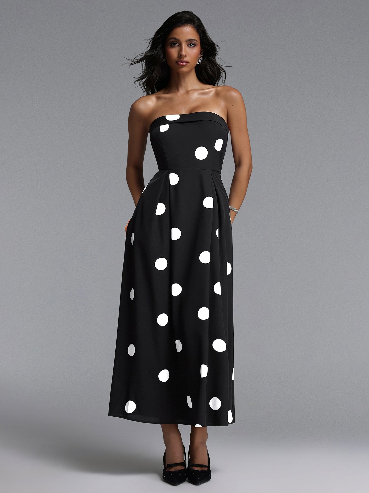 Marley Sleeveless Polka Dot Maxi Dress