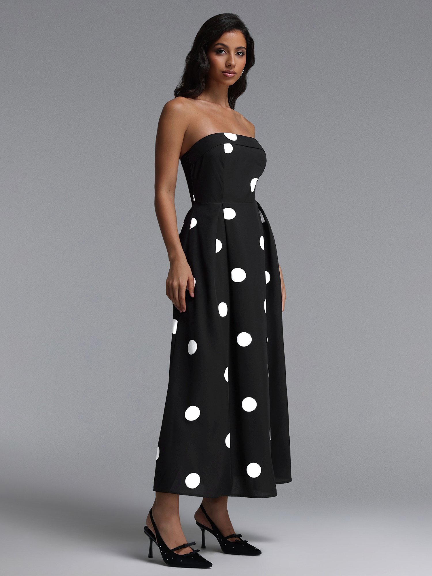 Marley Sleeveless Polka Dot Maxi Dress