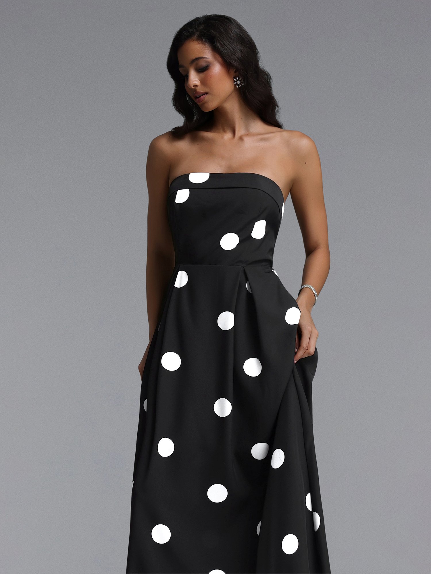 Marley Sleeveless Polka Dot Maxi Dress