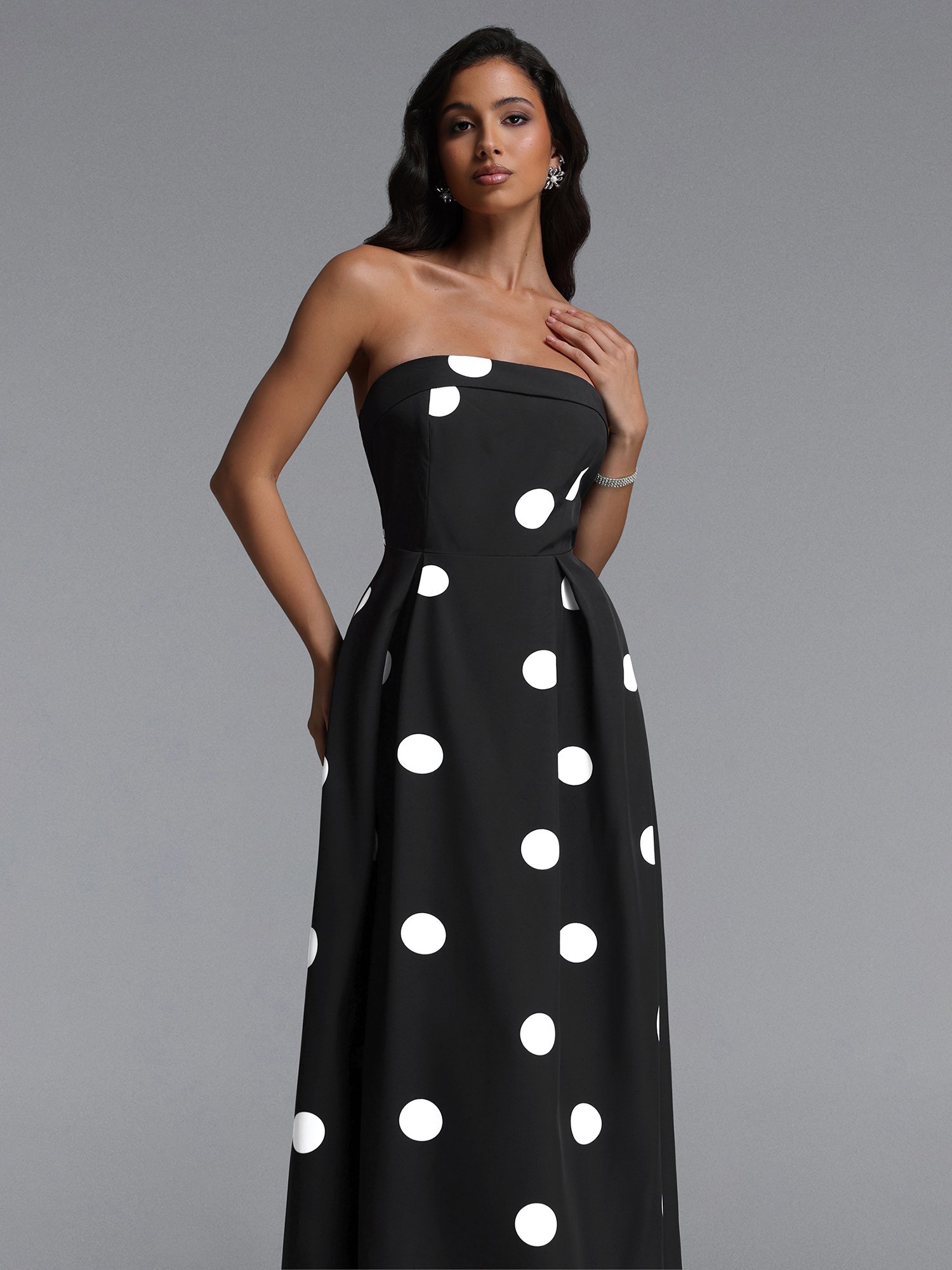 Marley Sleeveless Polka Dot Maxi Dress