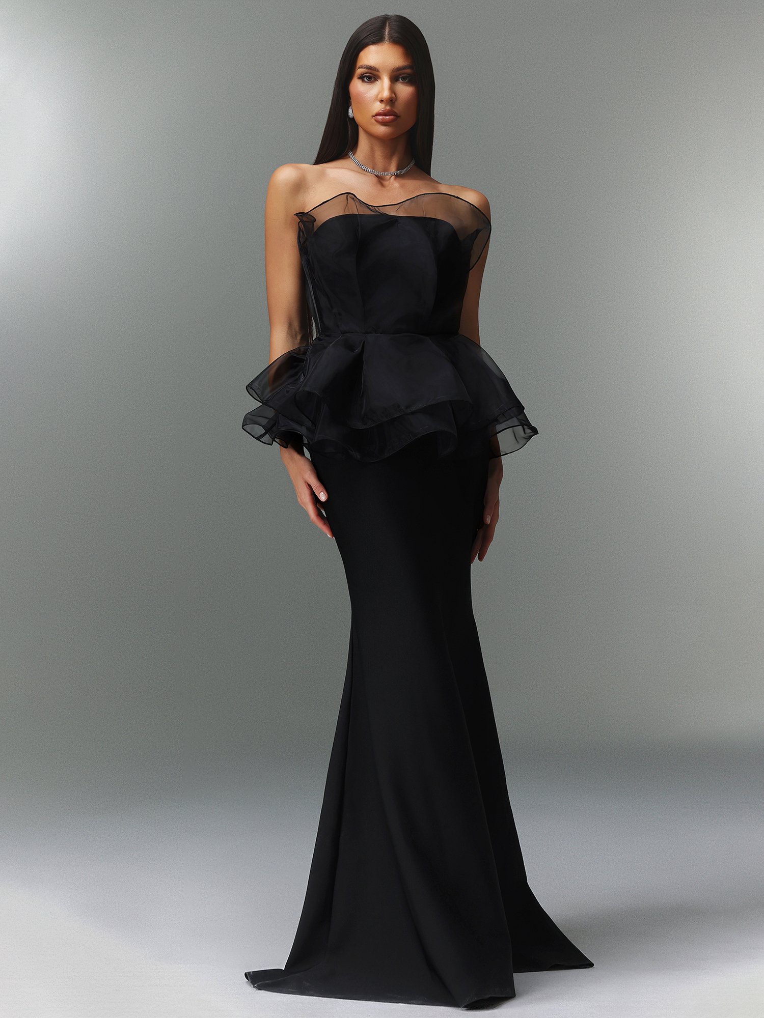 Oria Sleeveless Fishtail Bandage Maxi Dress