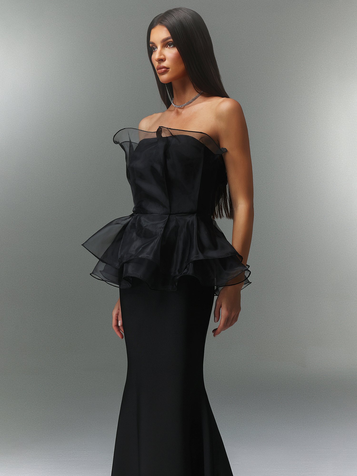 Oria Sleeveless Fishtail Bandage Maxi Dress