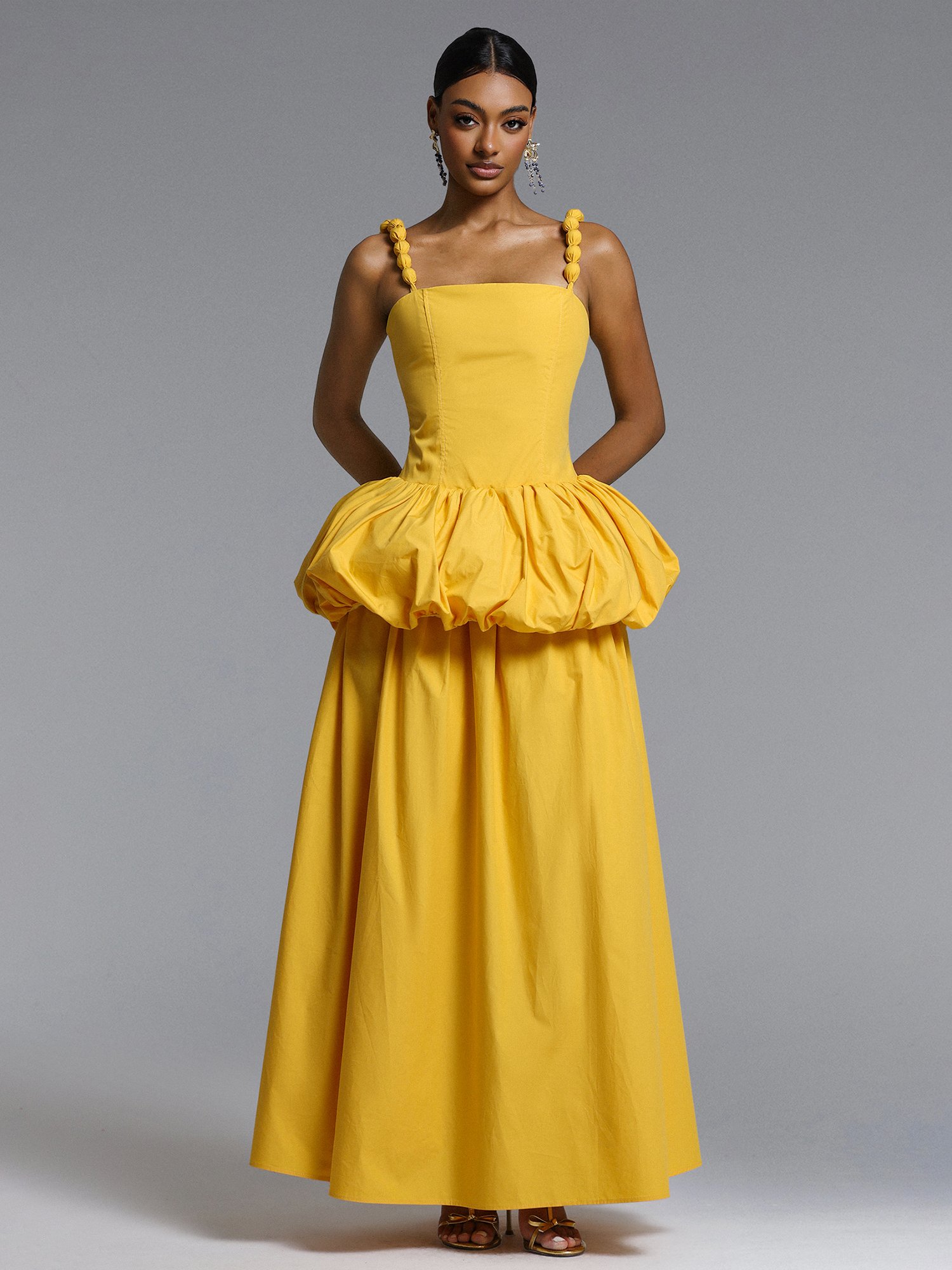 Sierra Square Neck Puff Maxi Dress