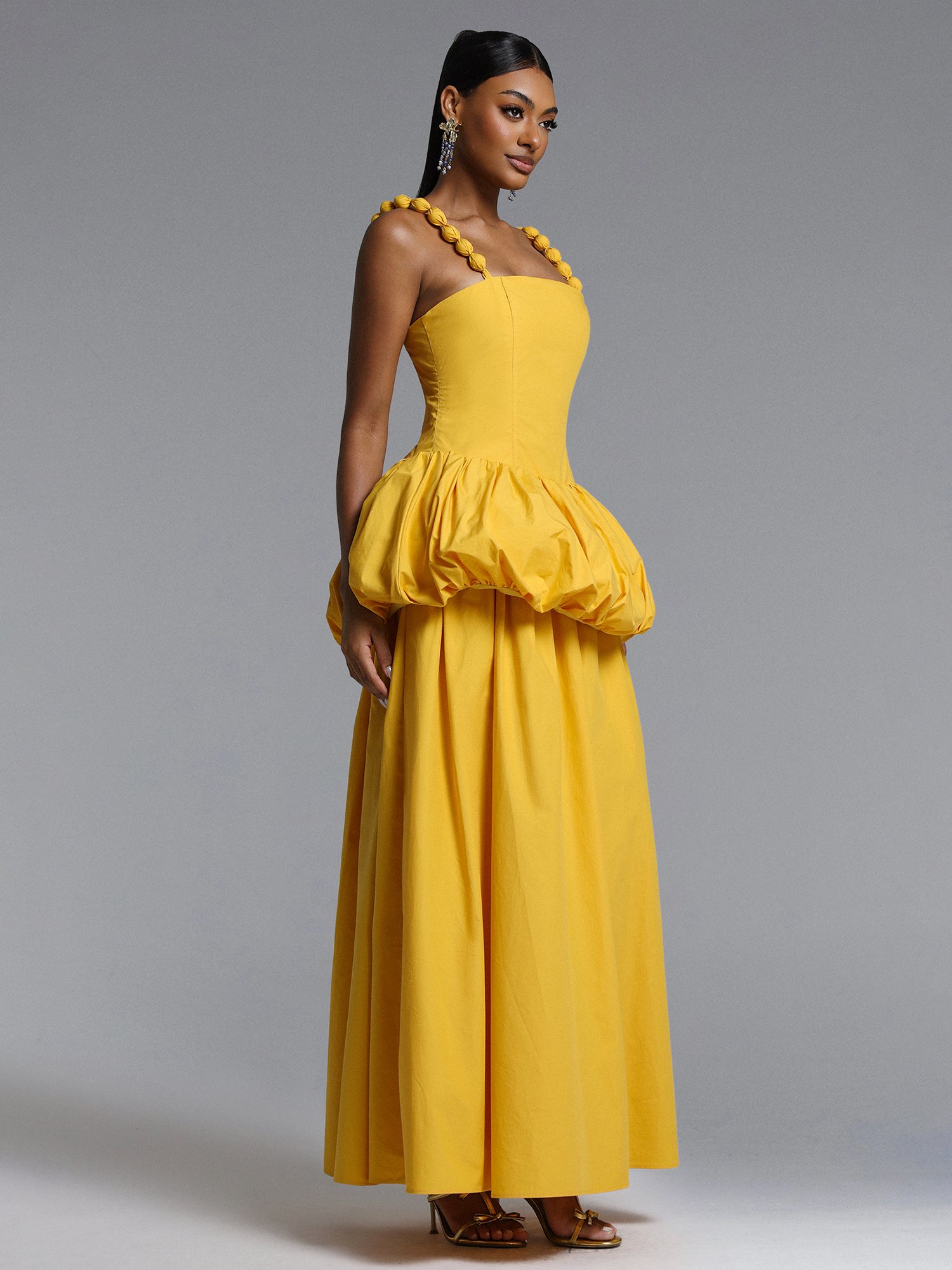 Sierra Square Neck Puff Maxi Dress