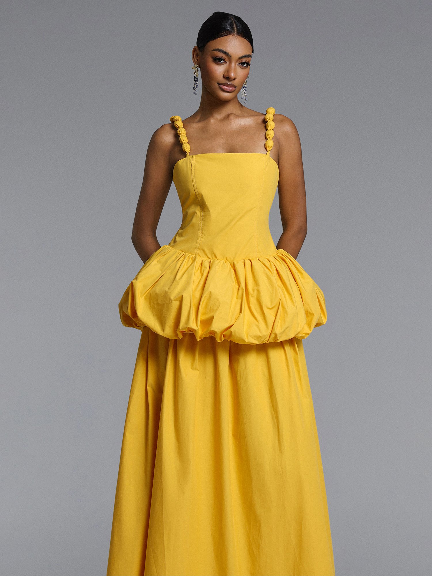 Sierra Square Neck Puff Maxi Dress