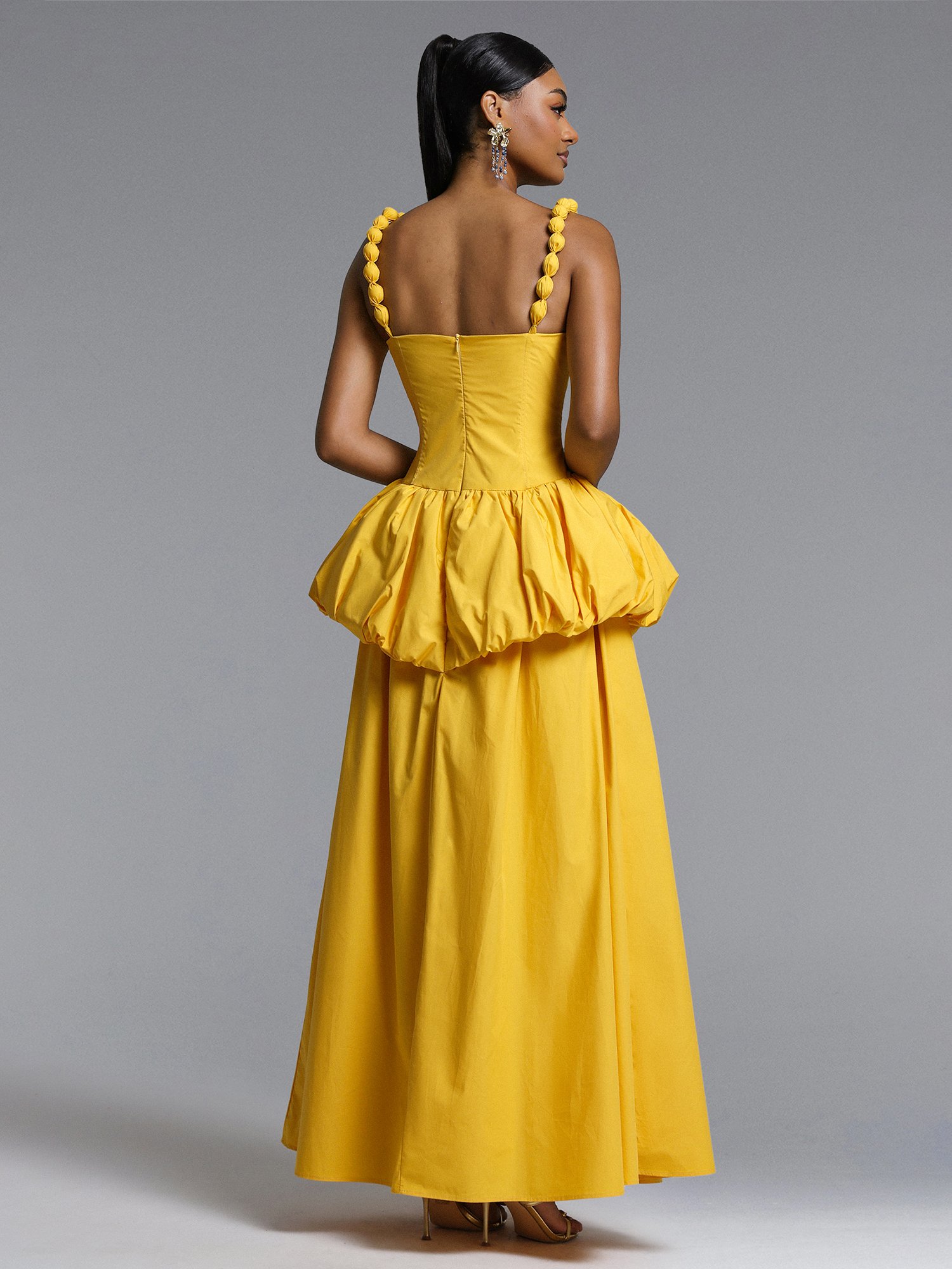 Sierra Square Neck Puff Maxi Dress