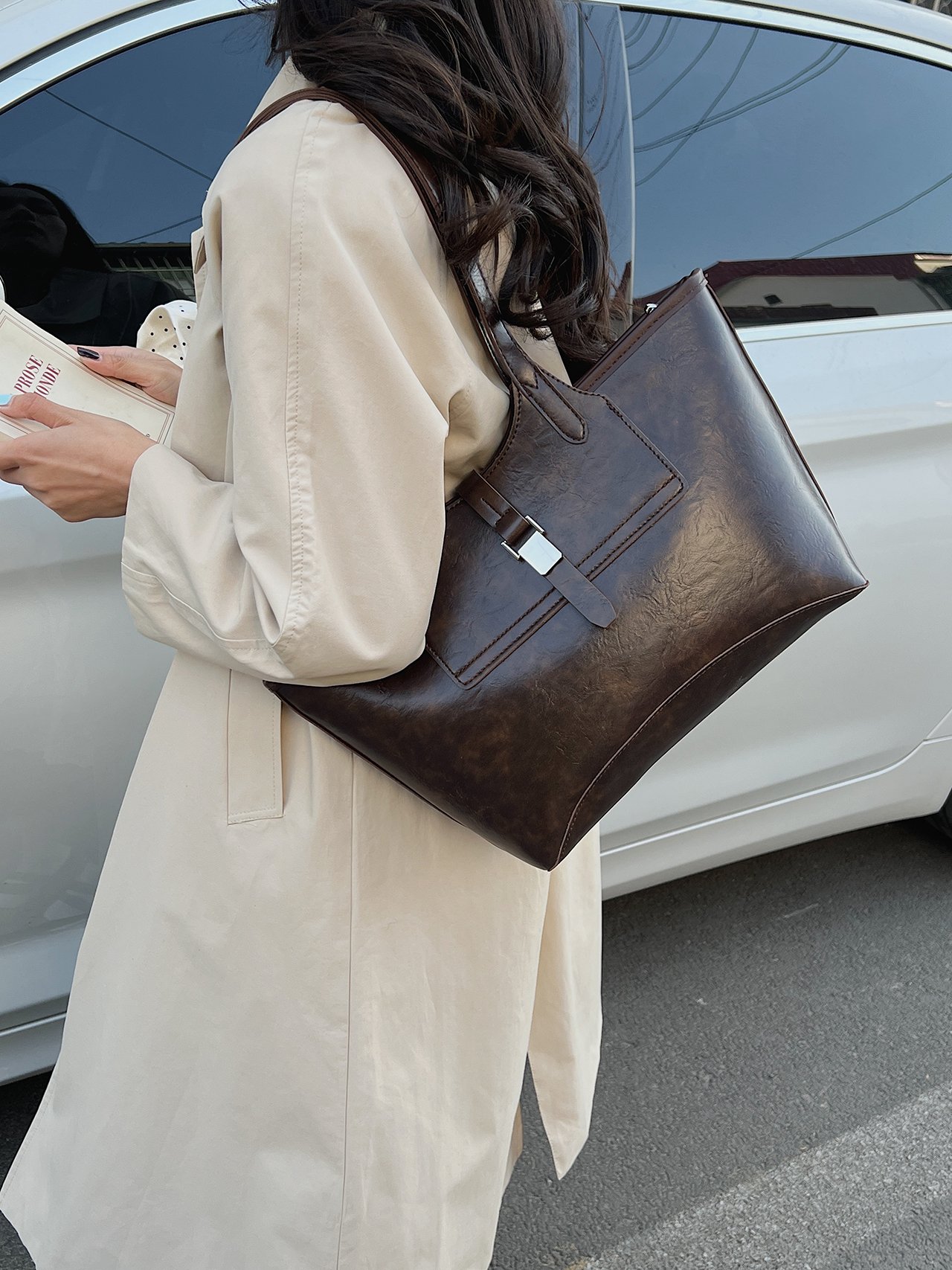 Coffee Brown Tote Bag