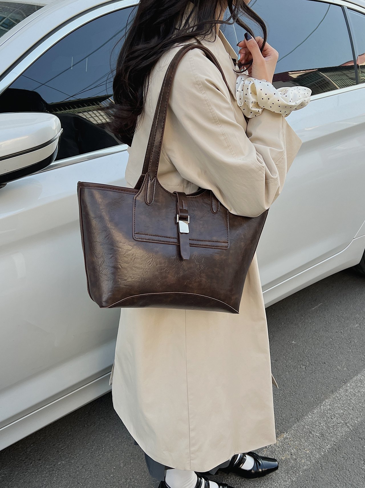 Coffee Brown Tote Bag