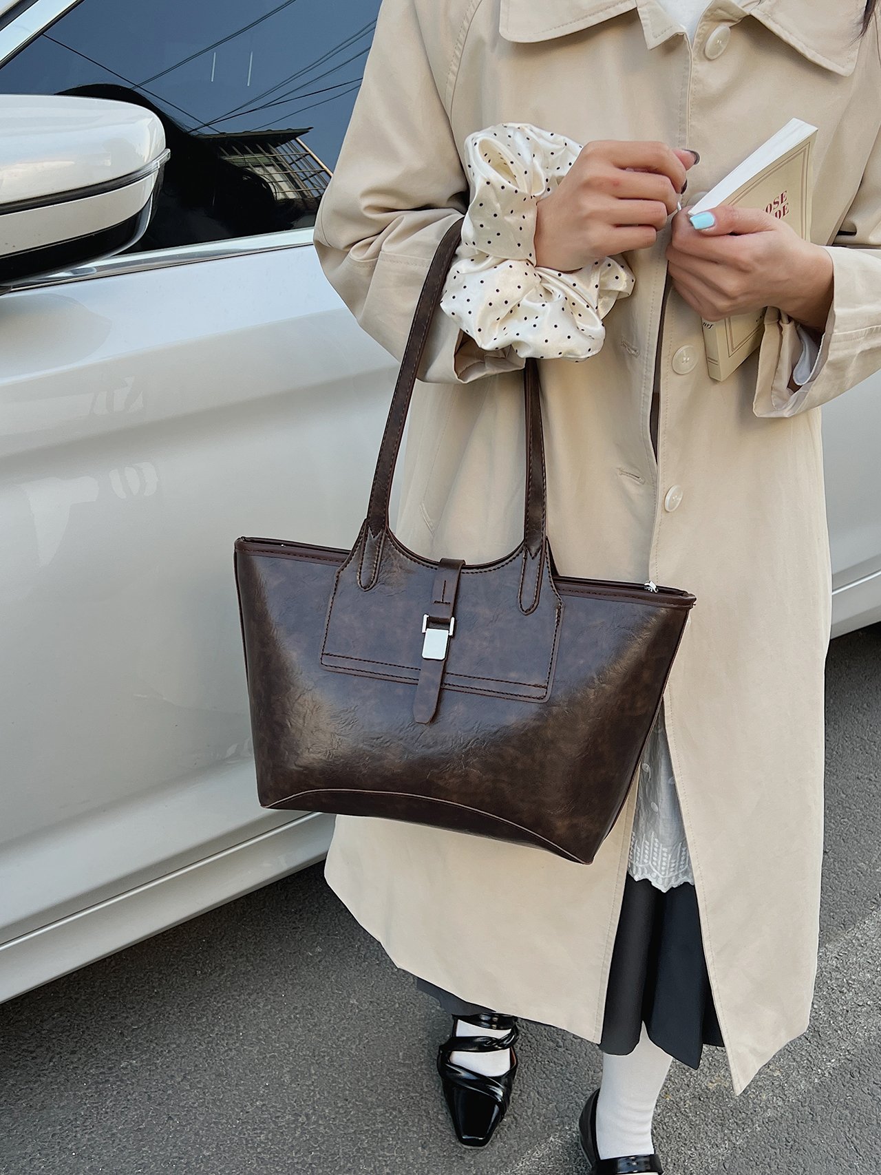 Coffee Brown Tote Bag