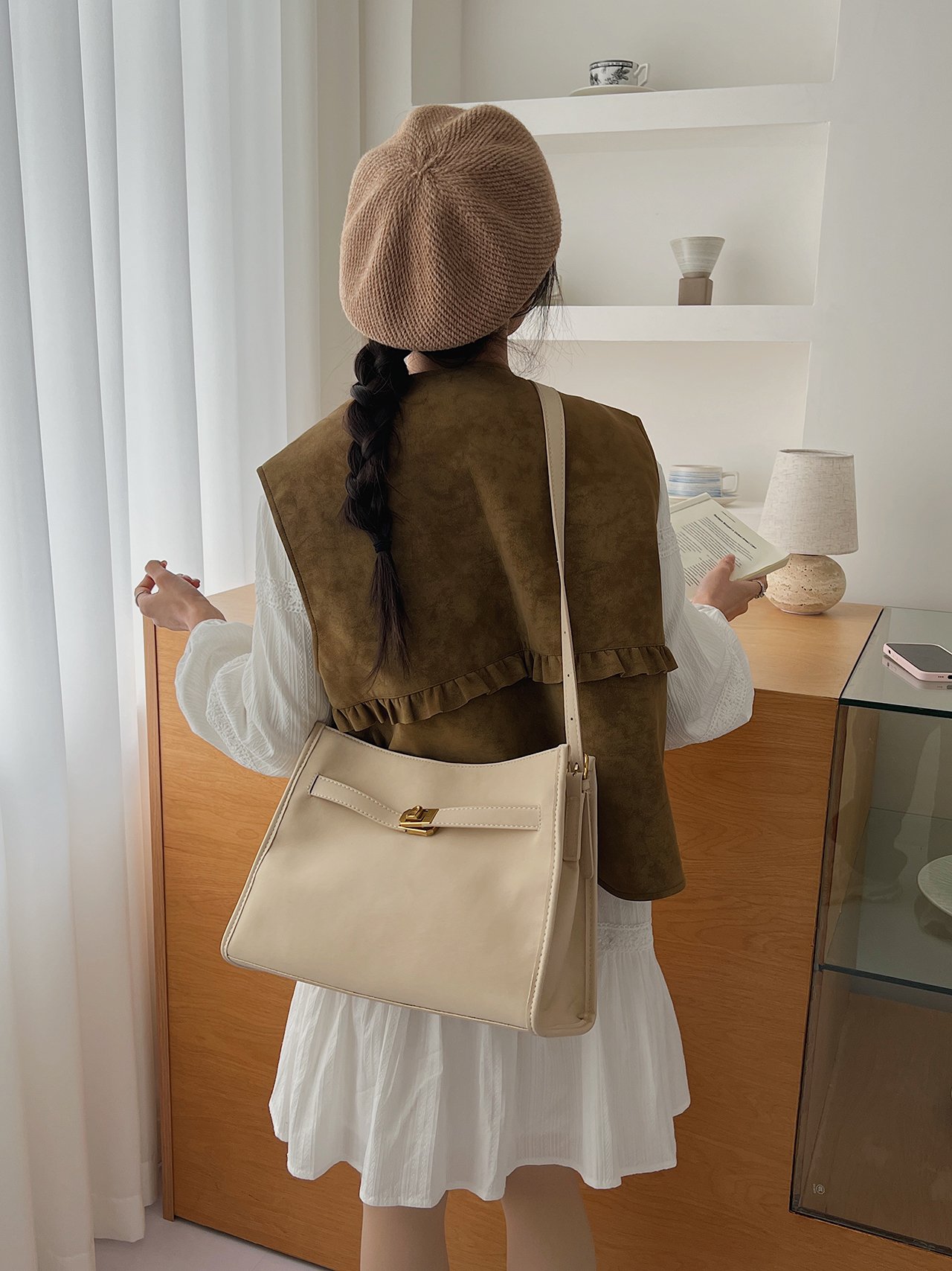 Off-White Plain Crossbody Bag
