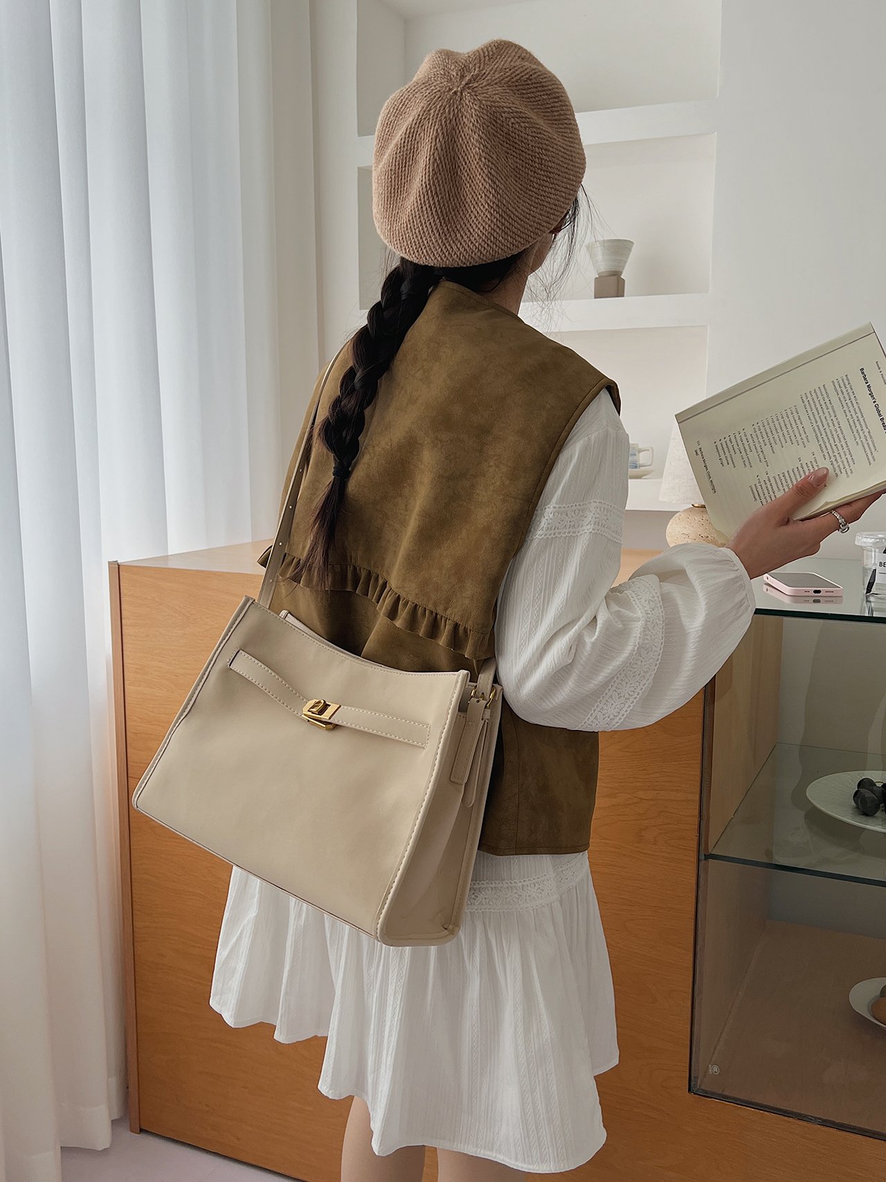 Off-White Plain Crossbody Bag