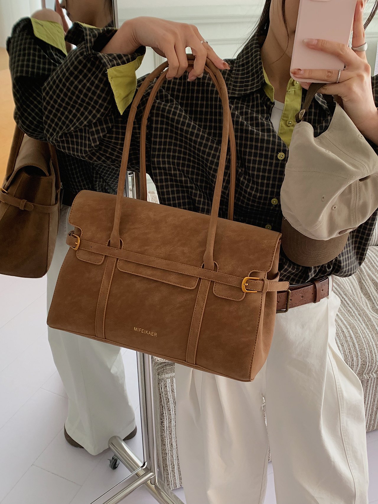 Brown Suede Handbag