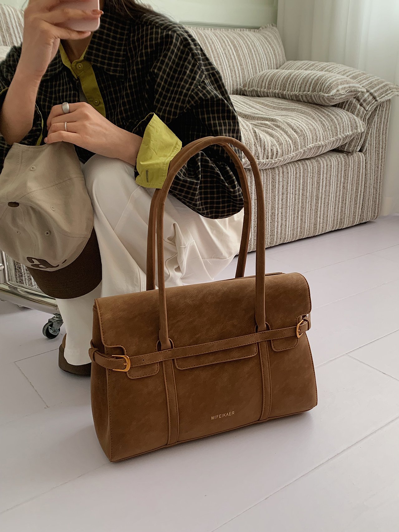 Brown Suede Handbag