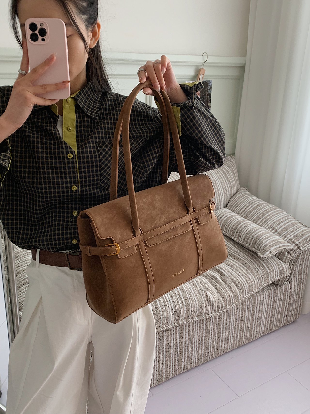 Brown Suede Handbag
