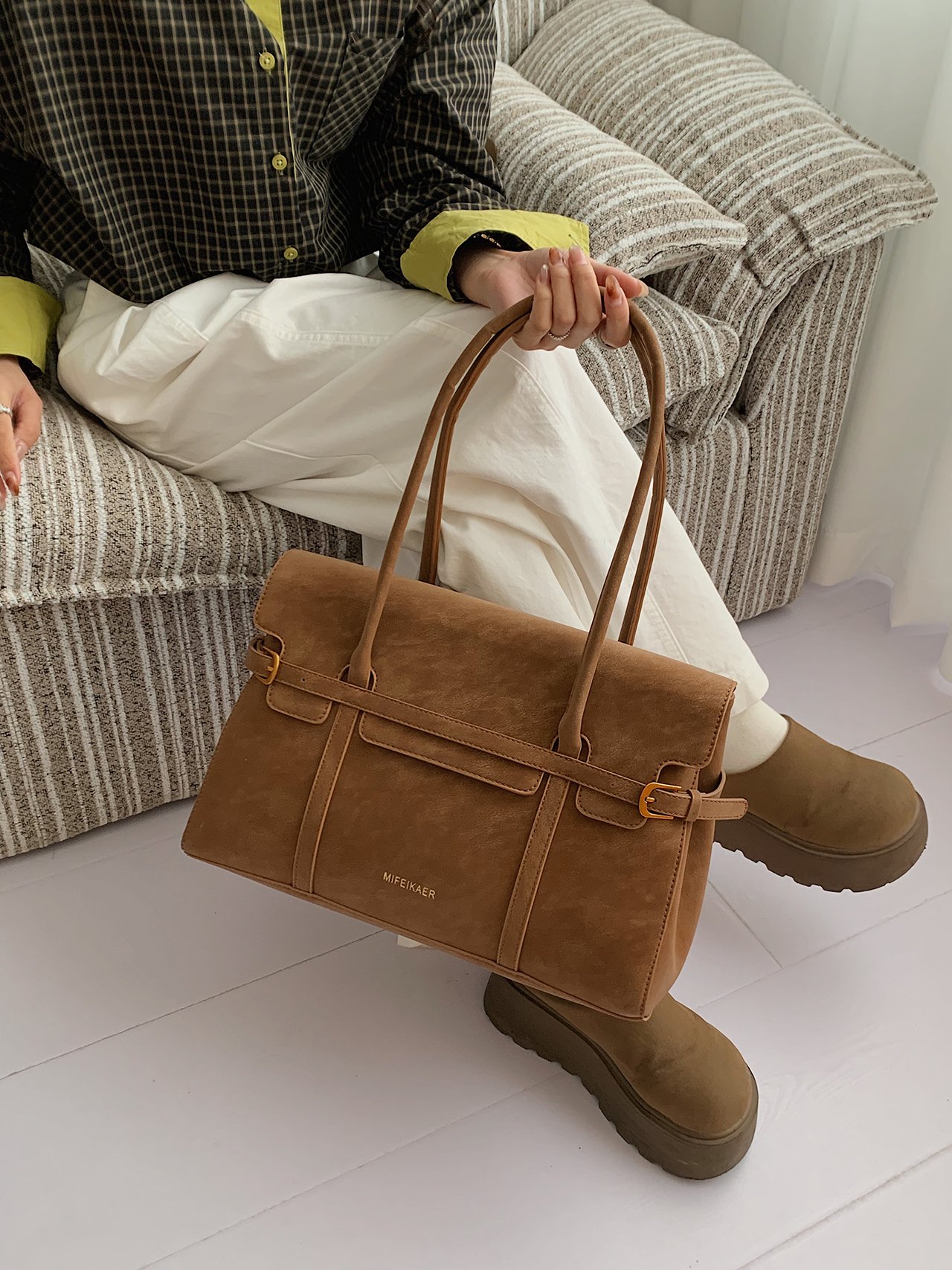 Brown Suede Handbag