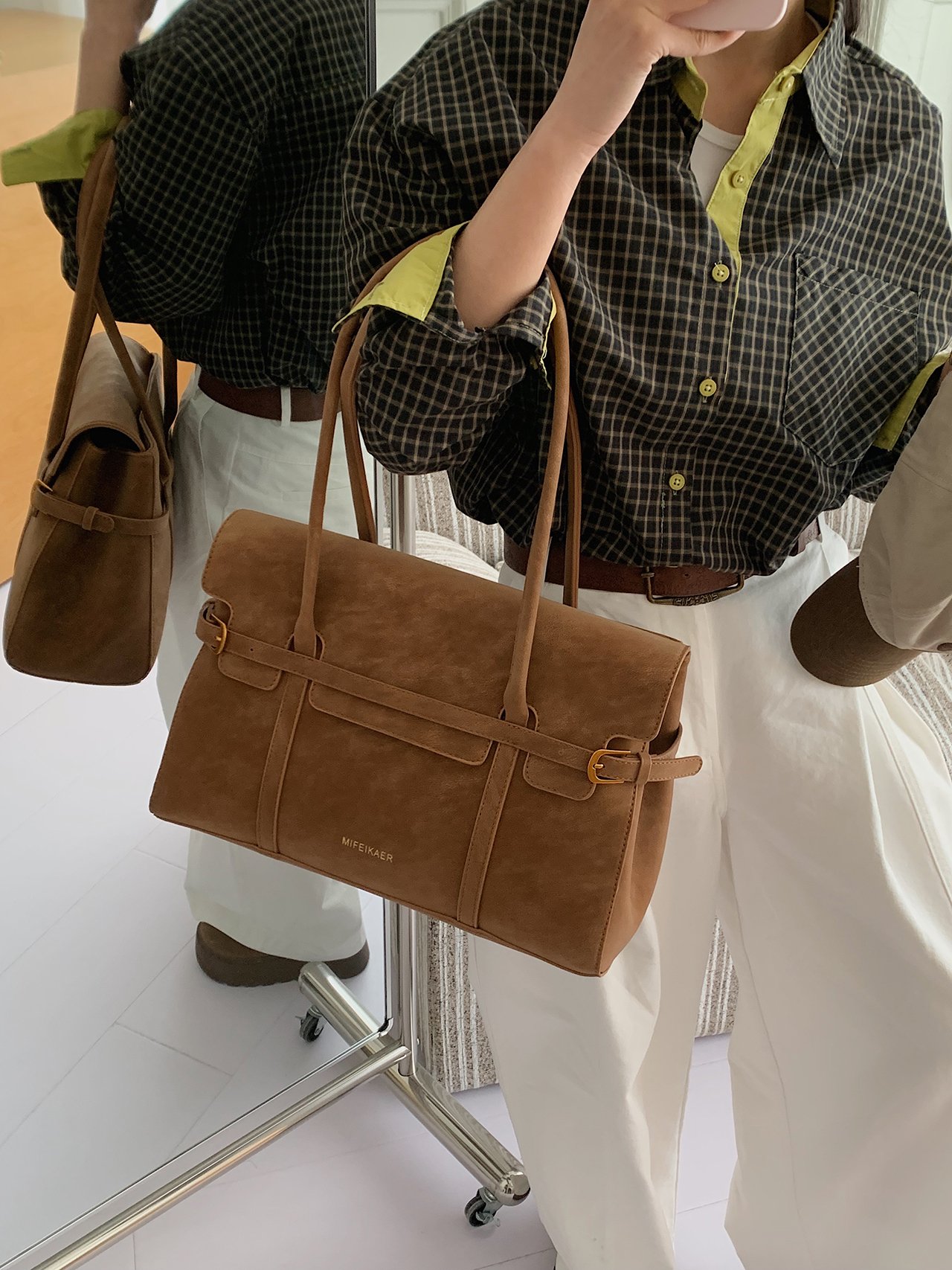 Brown Suede Handbag