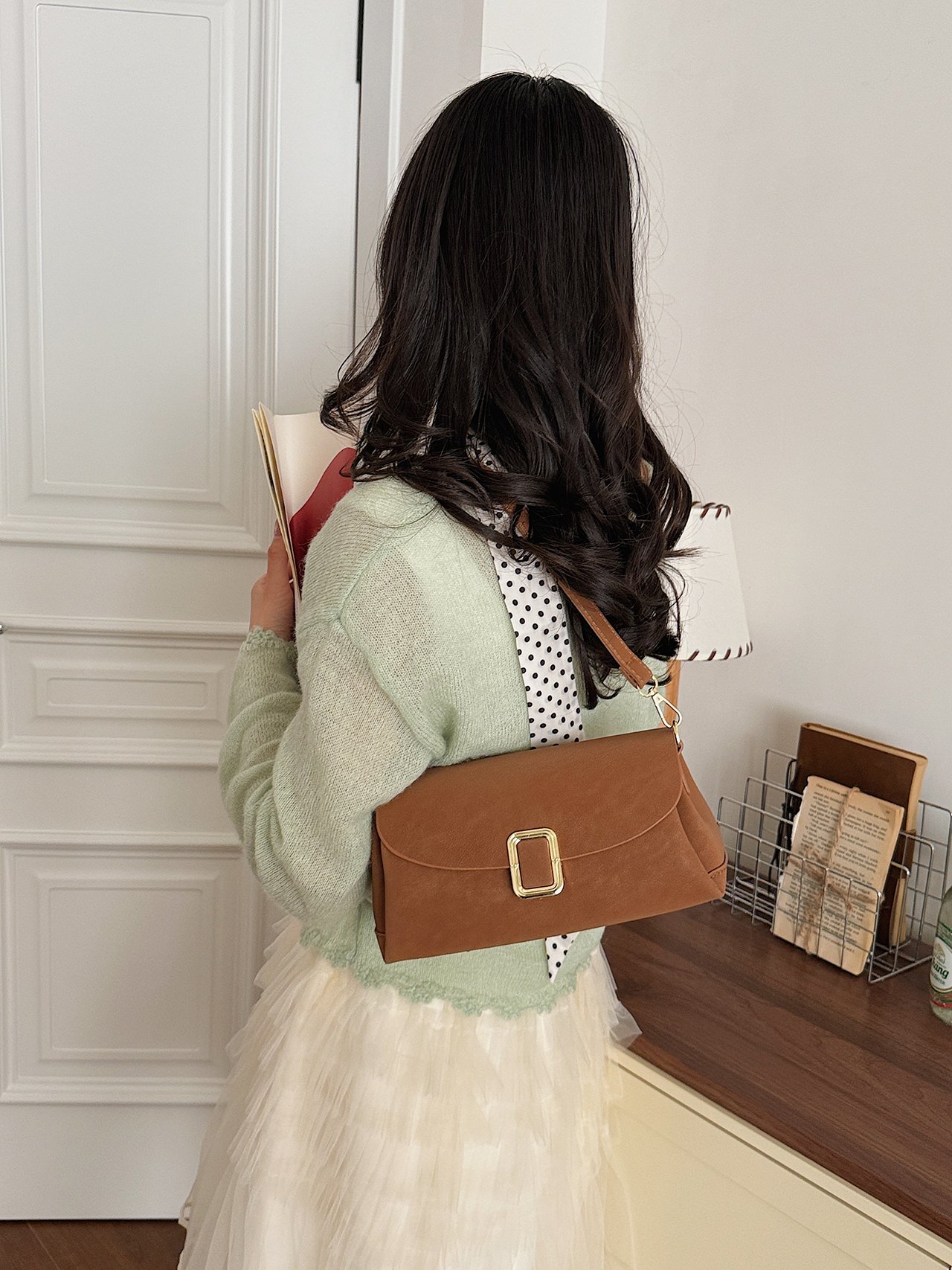 Brown Plain Sling Bag