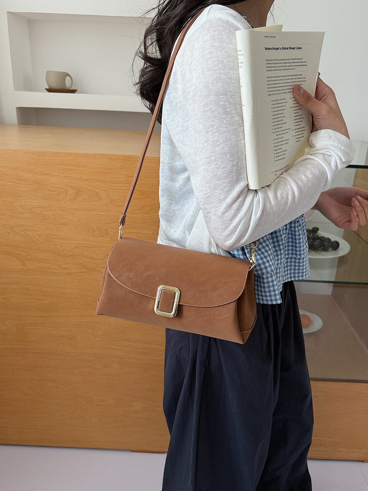 Brown Plain Sling Bag