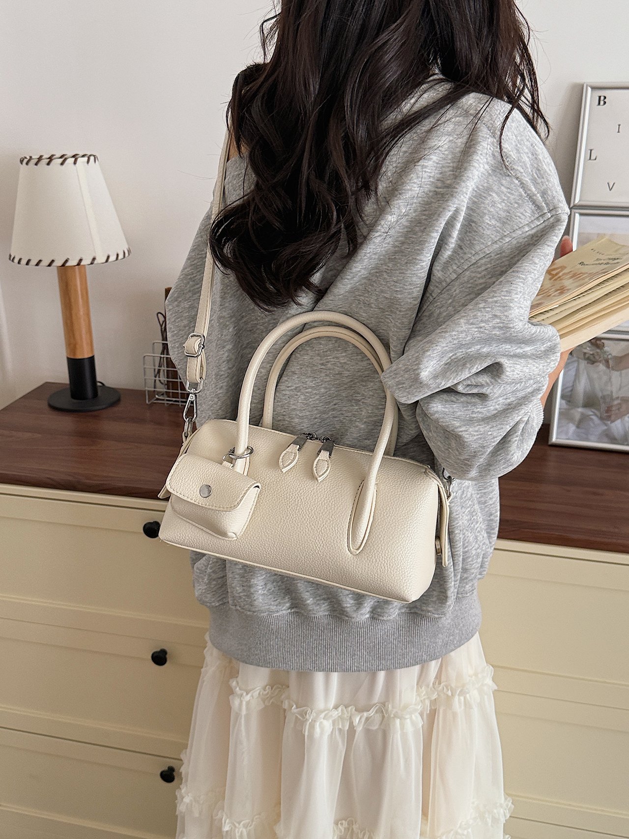 Off-White Plain Crossbody Bag