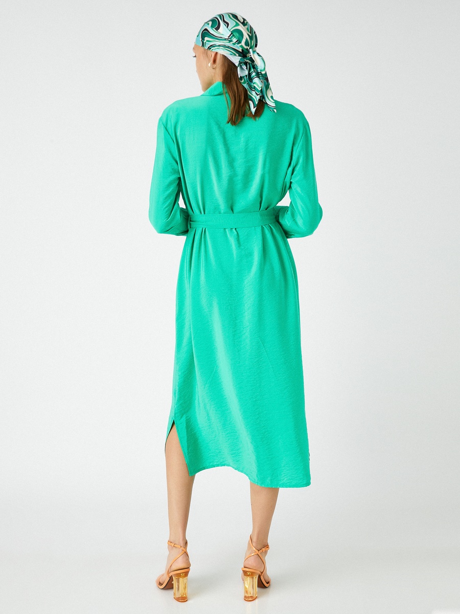 Solid Modal Blend Midi Shirt Dress