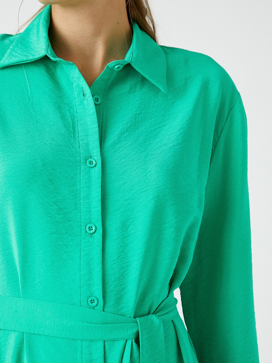 Solid Modal Blend Midi Shirt Dress