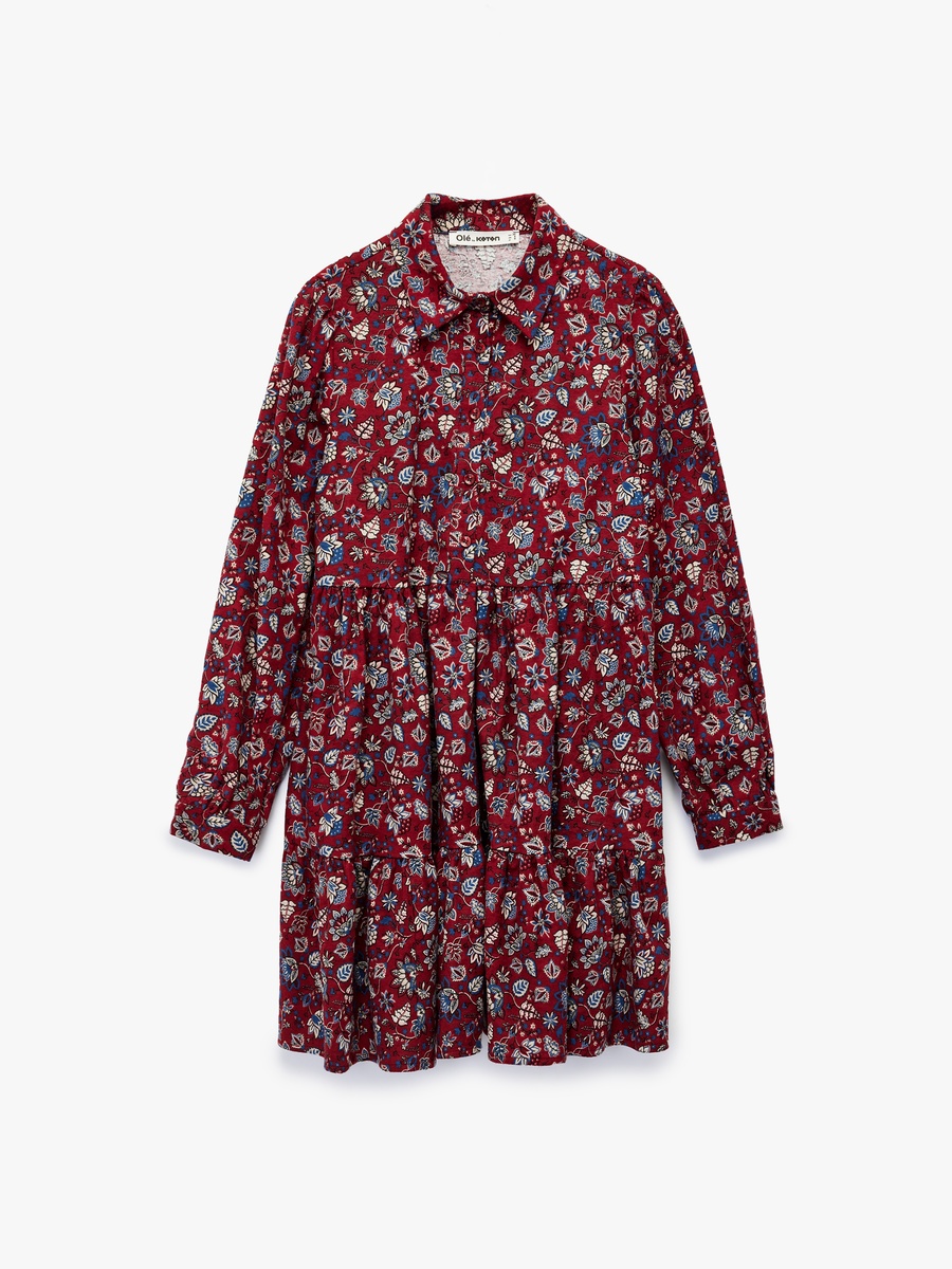 Floral Printed Long Sleeves Dress