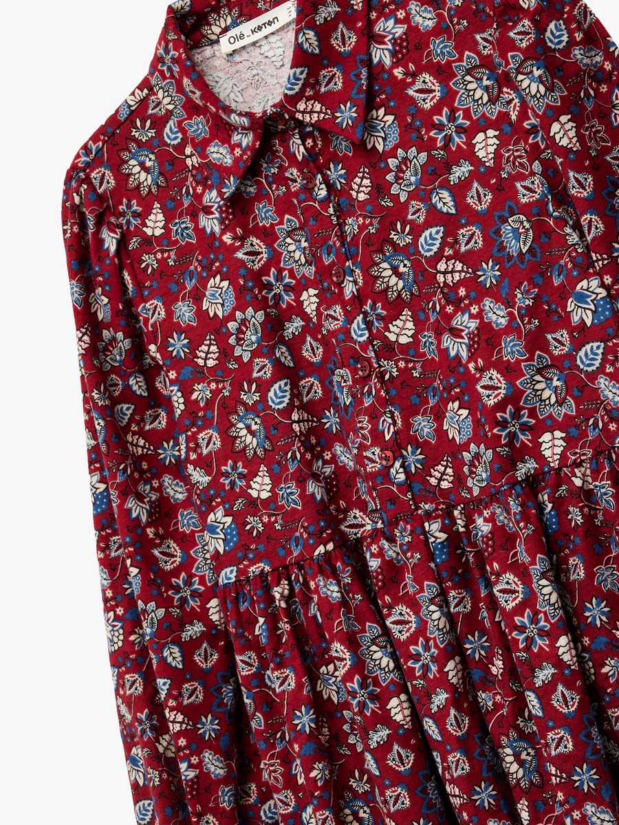 Floral Printed Long Sleeves Dress