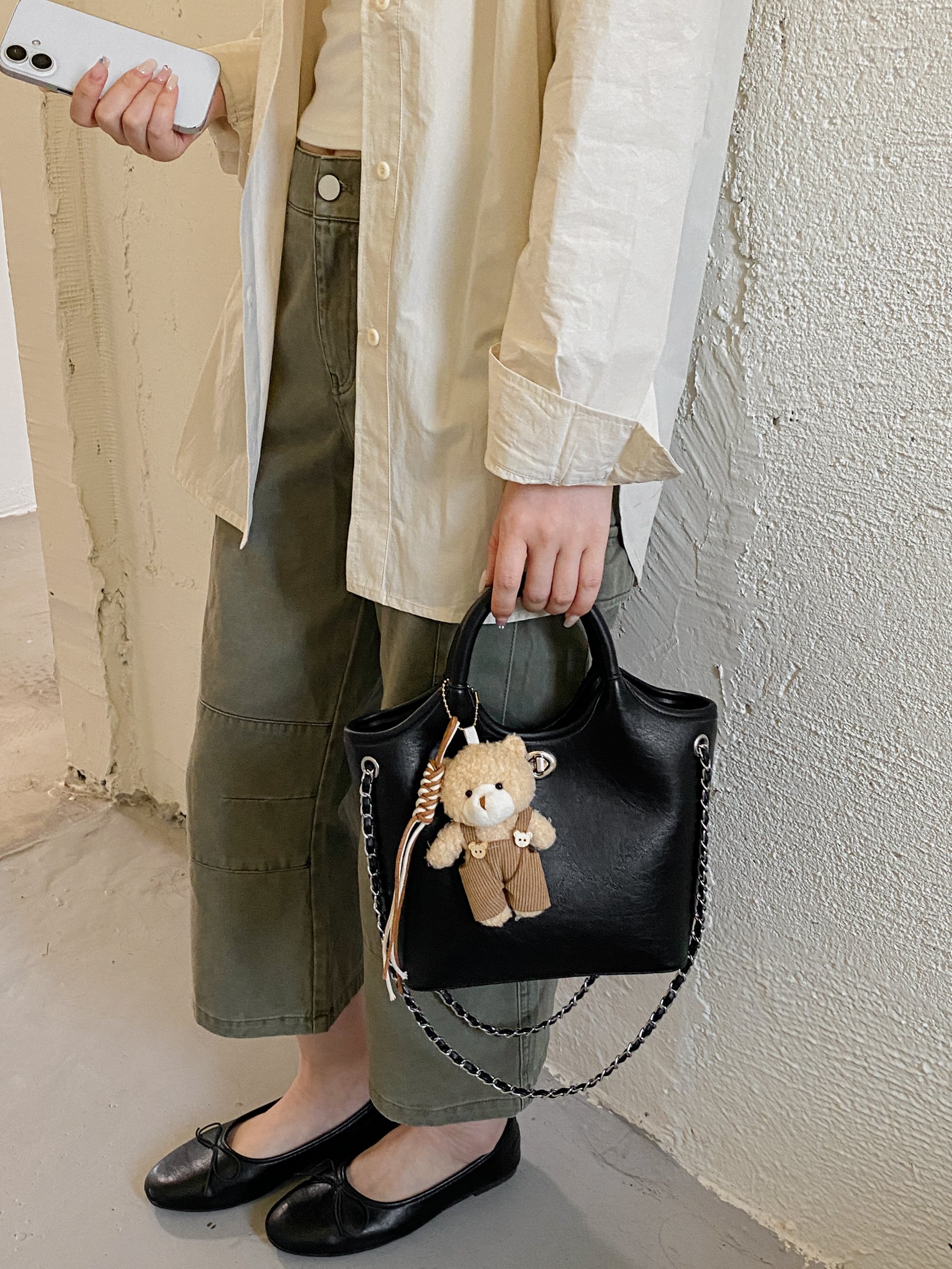 Black Handbag with Charm