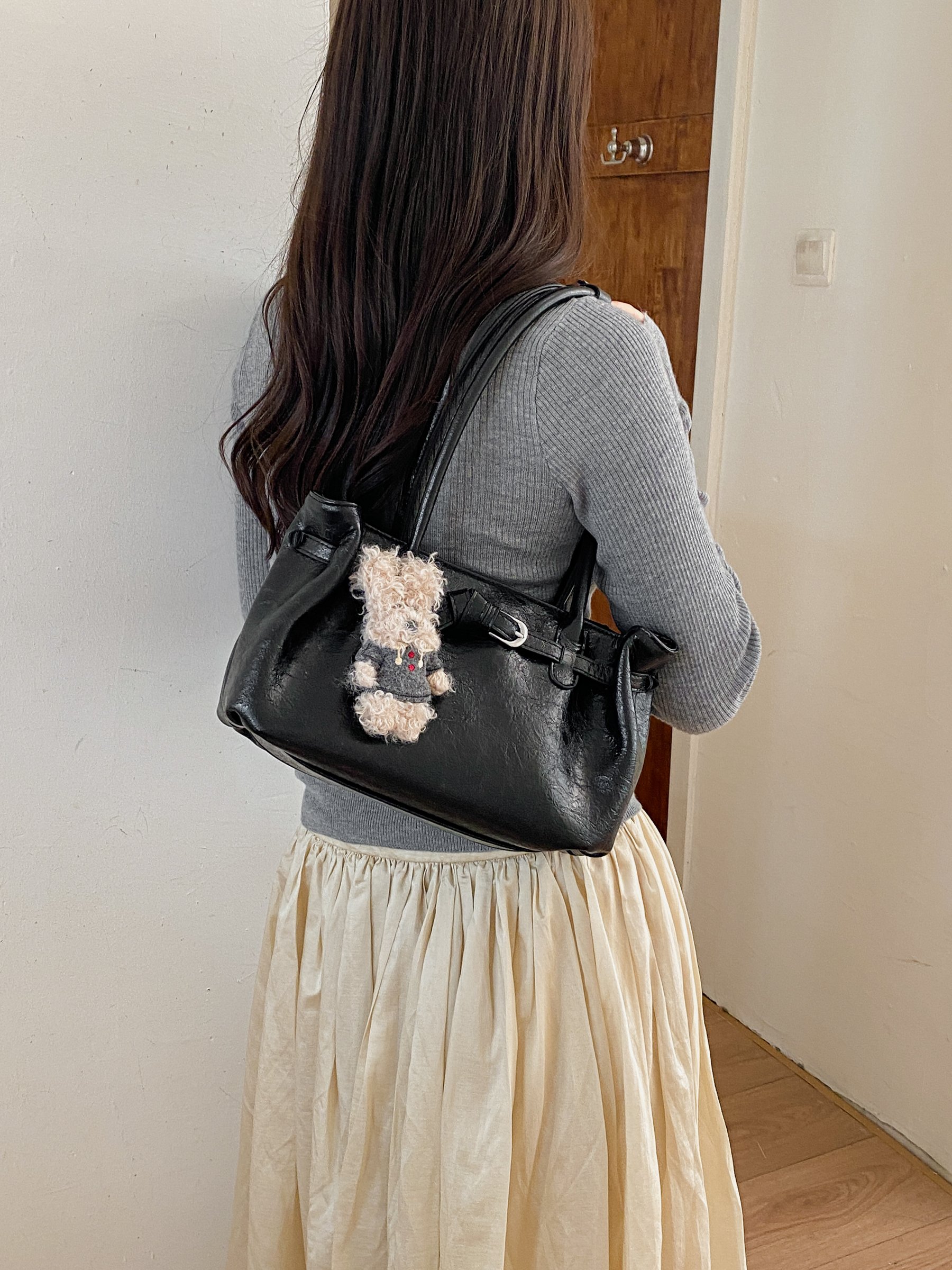 Black Tote Bag with Shoulder Strap