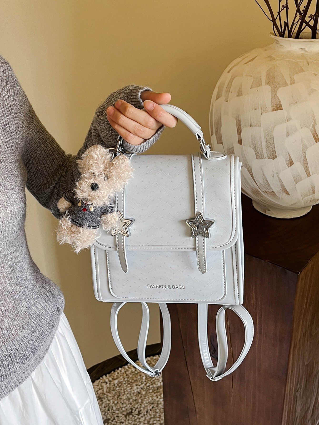 Stylish Blue Crossbody Handbag with Star Accent