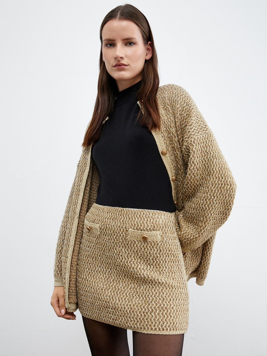 Glitter Knitted Mini Skirt
