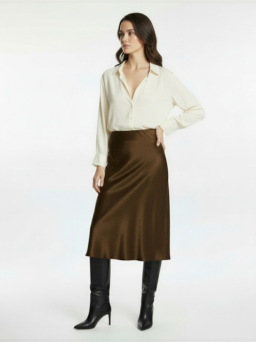 Satin Midi Skirt