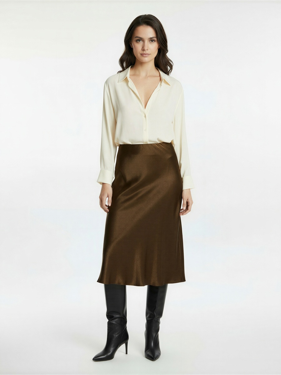 Satin Midi Skirt