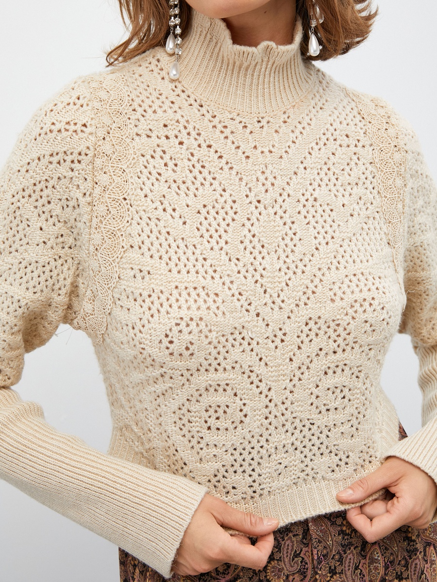 Ajoure Tissued Turtle Neck Sweater