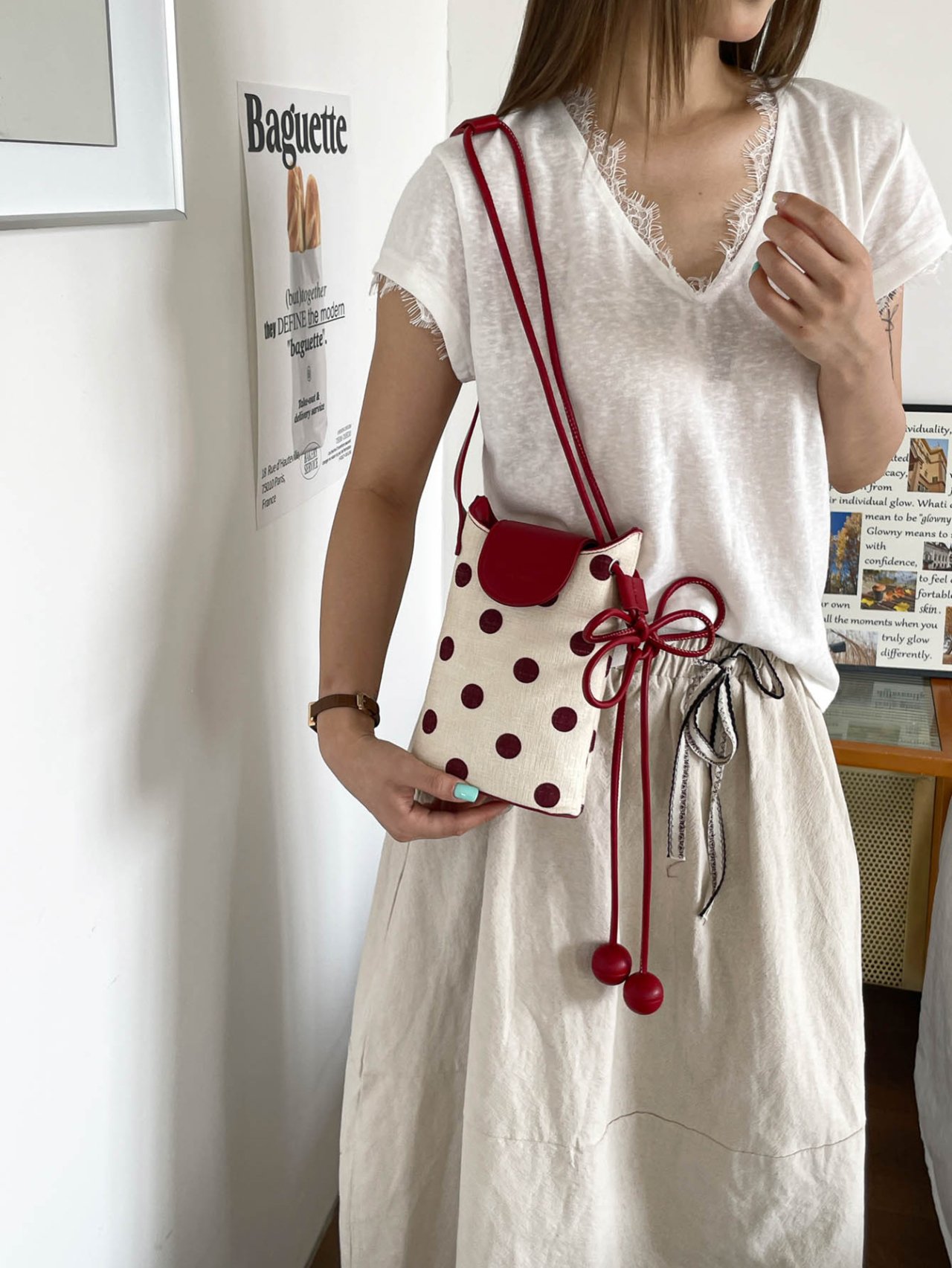 Red Polka Dot Crossbody Bag
