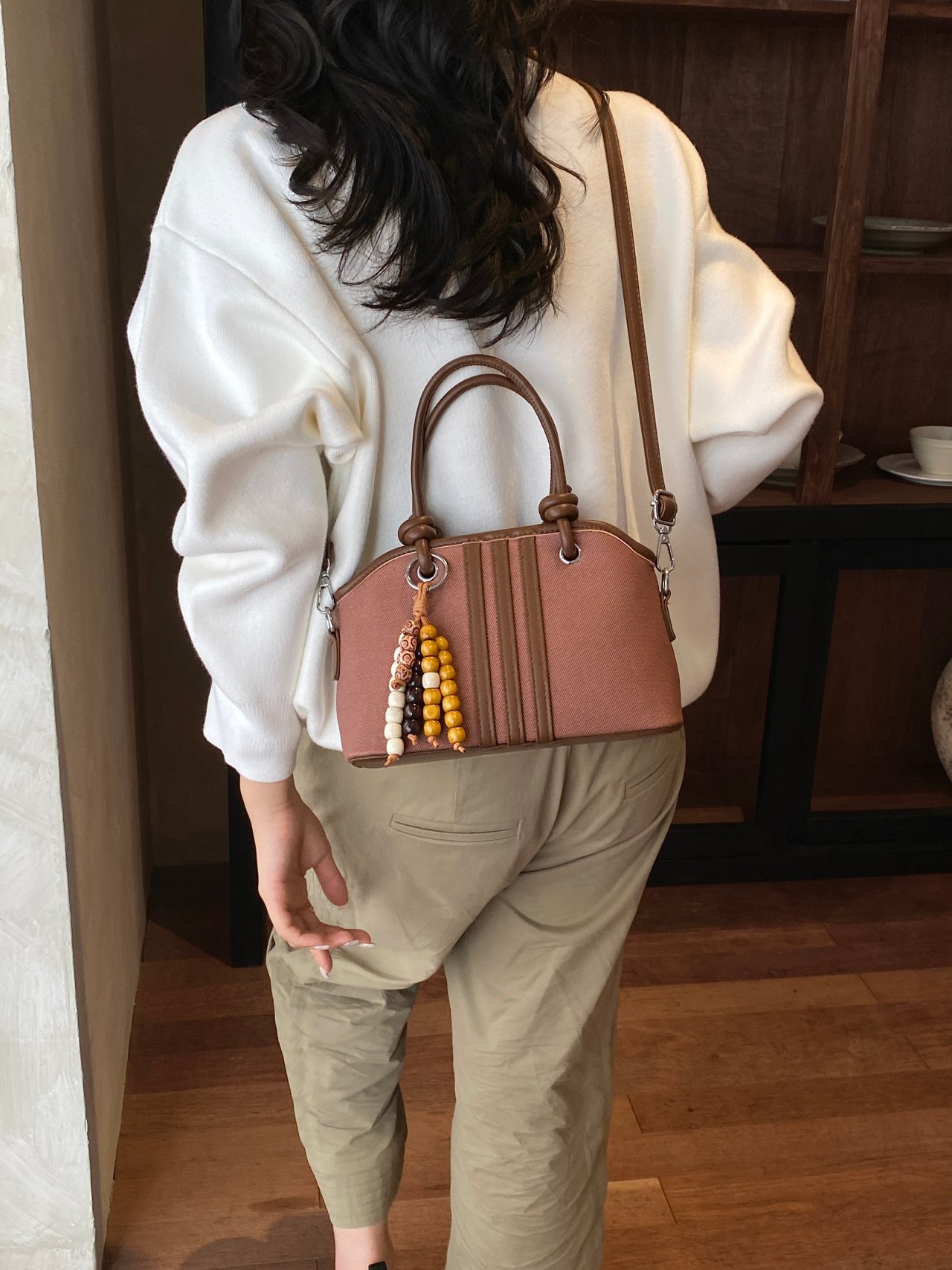 Brown Handbag with Shoulder Strap