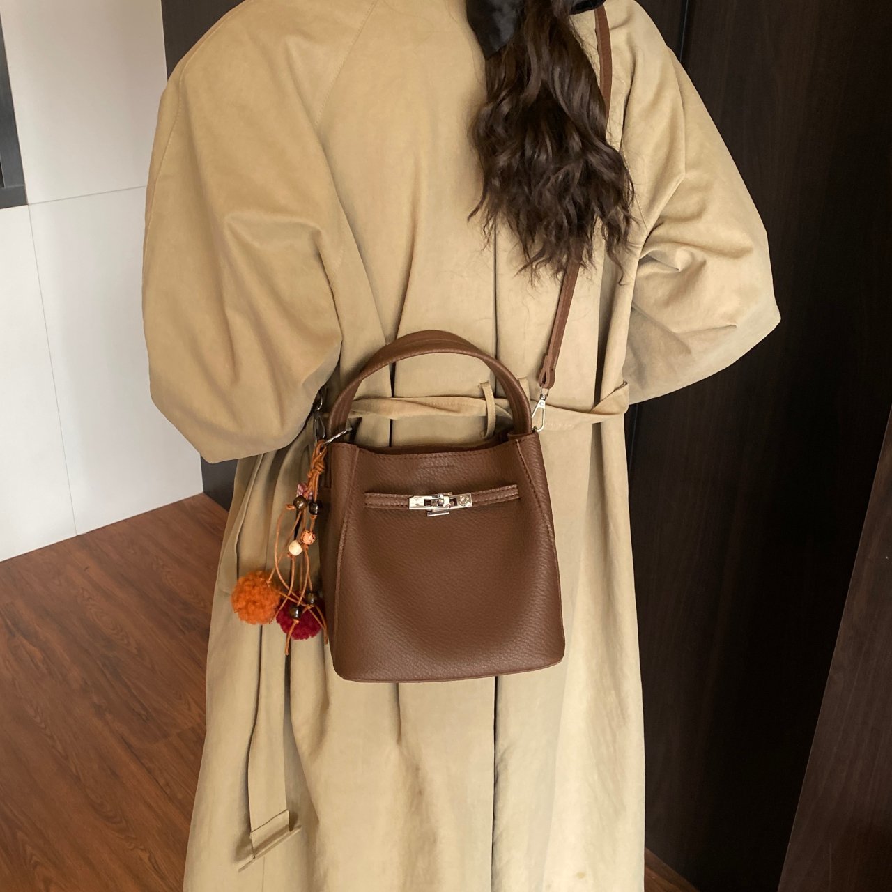 Brown Handbag with Shoulder Strap