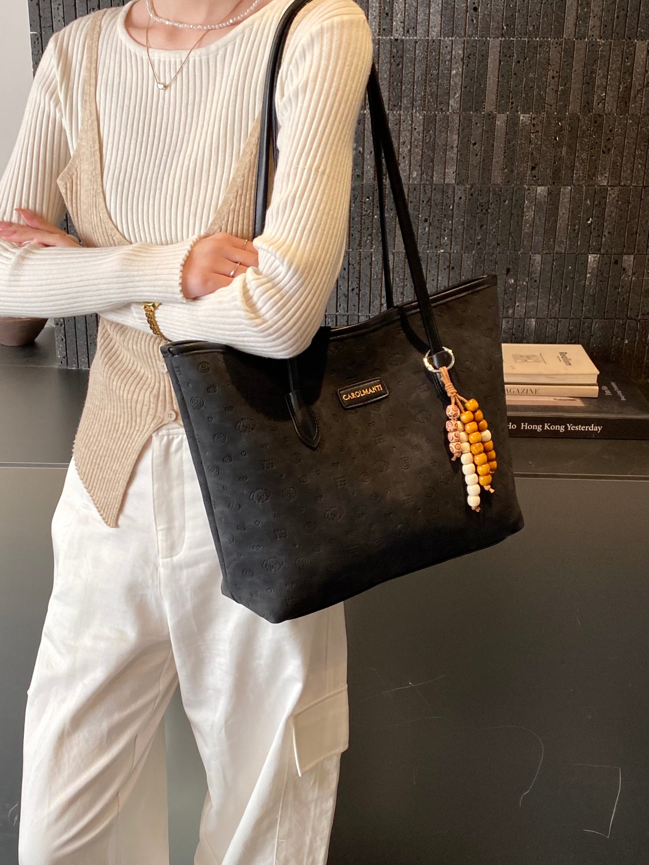 Black Tote Shoulder Bag