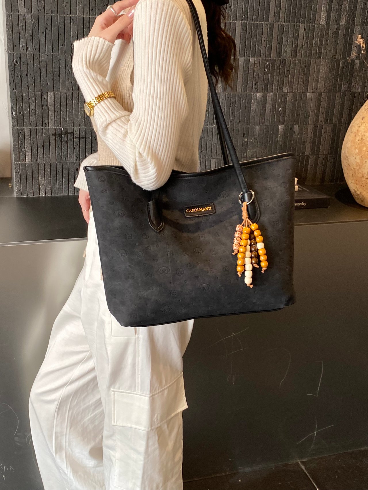 Black Tote Shoulder Bag