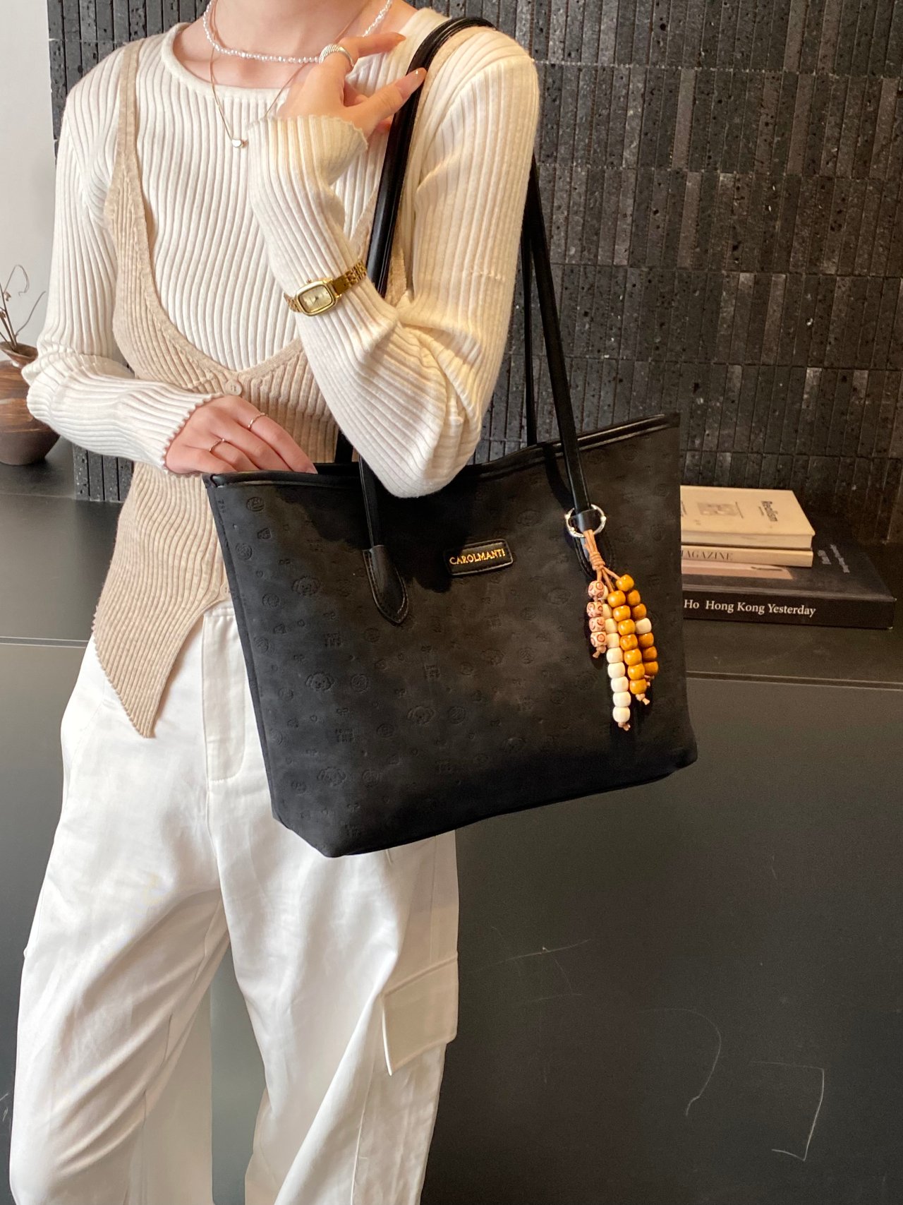 Black Tote Shoulder Bag
