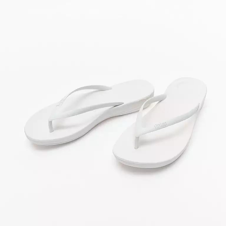 White Comfort Flat Flip-Flops